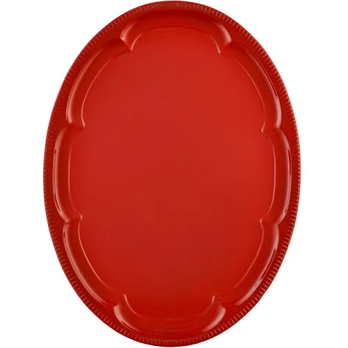 Поднос для самовара овальный, красный (Китай) 