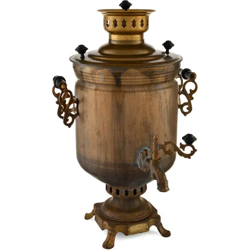 Самовар комбинированный 5 литров формы «Банка», полевой, патинированный 