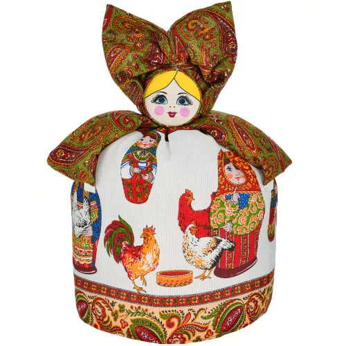 Грелка на заварочный чайник «Барыня средняя в белом сарафане»