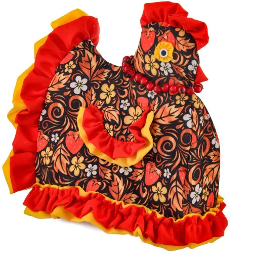 Грелка на заварочный чайник «Курочка с бусами»