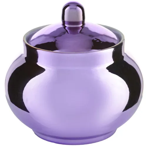 Сахарница фарфоровая с фиолетовым напылением 