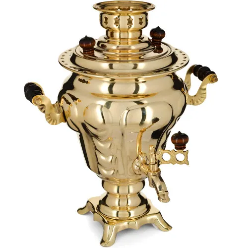 Самовар электрический 3,5 литра формы «Груша», золотой, категория «Стандарт»