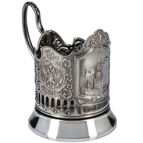 Подстаканник никелированный с чернью «Спасская башня»