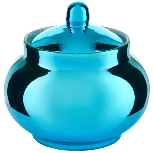 Сахарница фарфоровая с бирюзовым напылением 