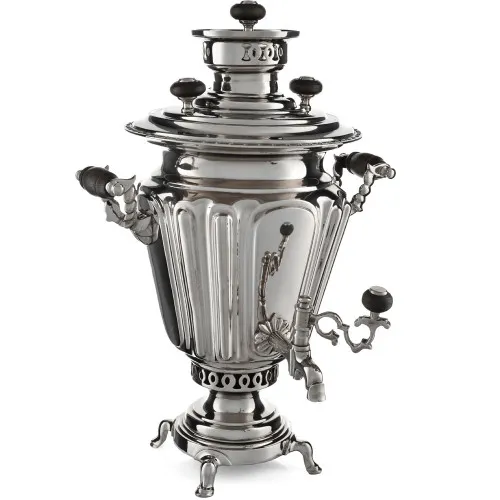 Самовар антикварный на дровах 4 литра формы «Рюмка гранная» Тулякова, серебристый