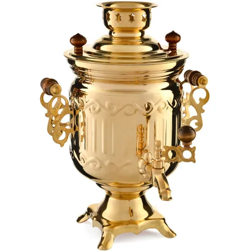 Самовар электрический 3 литра формы «Банка гранная», золотой, категория «Стандарт»