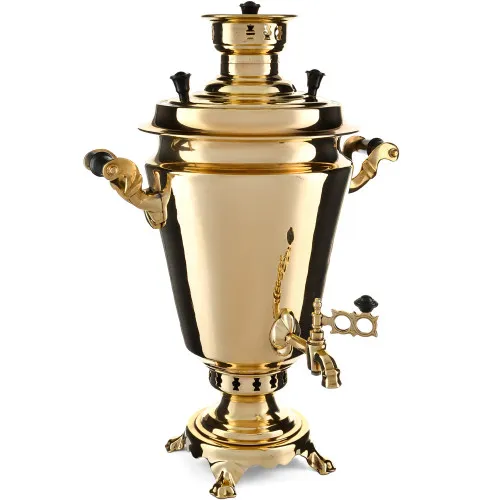 Самовар на дровах 7 литров формы «Рюмка», золотой, категория «Дачный»
