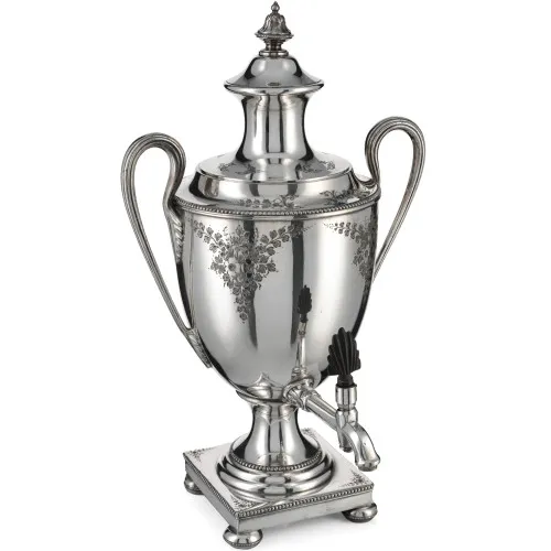 Самовар сервировочный, антикварный 2,4 литра «Ампир», серебрение