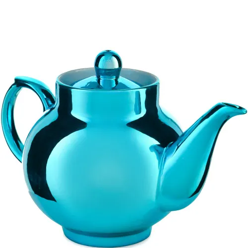 Чайник заварочный фарфоровый для самовара с бирюзовым напылением 