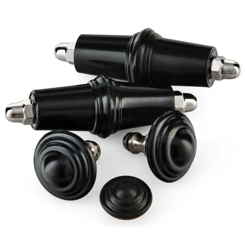 Комплект фурнитуры для электрического самовара (ручки,на крышку и краник), карболит чёрный