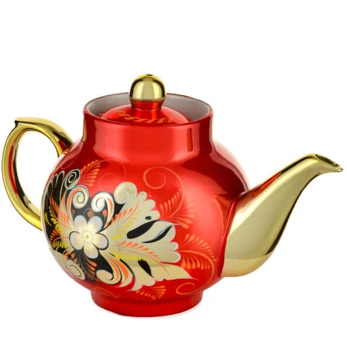 Чайник заварочный для самовара с художественной росписью «Кудрина красная»