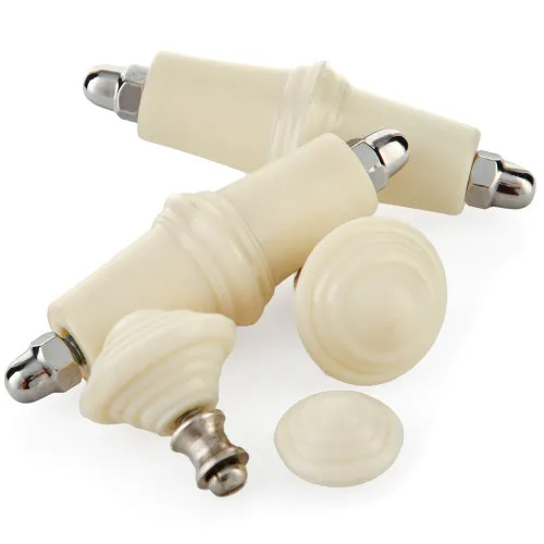 Комплект фурнитуры для электрического самовара (ручки,на крышку и краник), карболит белый