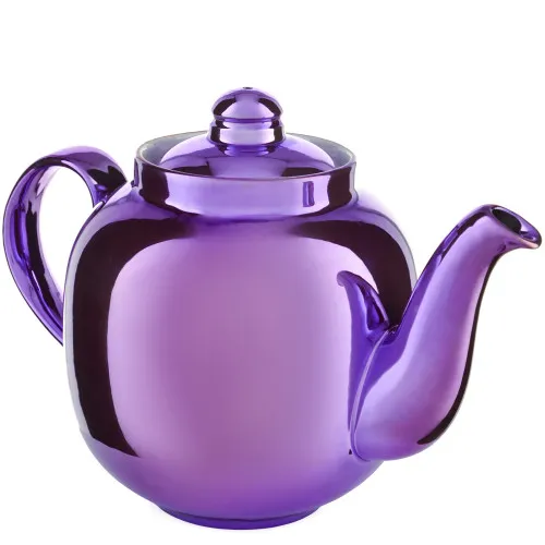 Чайник большой заварочный фарфоровый для самовара с фиолетовым напылением 