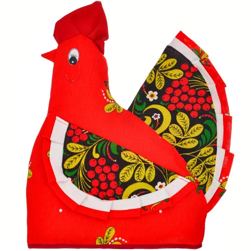 Грелка на заварочный чайник «Петушок красный, Хохлома»