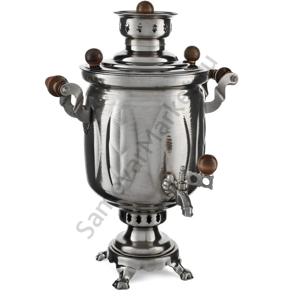 Самовар на дровах 5 литров формы «Банка с листьями», категория «Дачный» Самовар на дровах 5 литров формы «Банка с листьями», категория «Дачный»