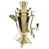 Самовар на дровах 5 литров формы «Рюмка», литьё, золотой, категория «Люкс»