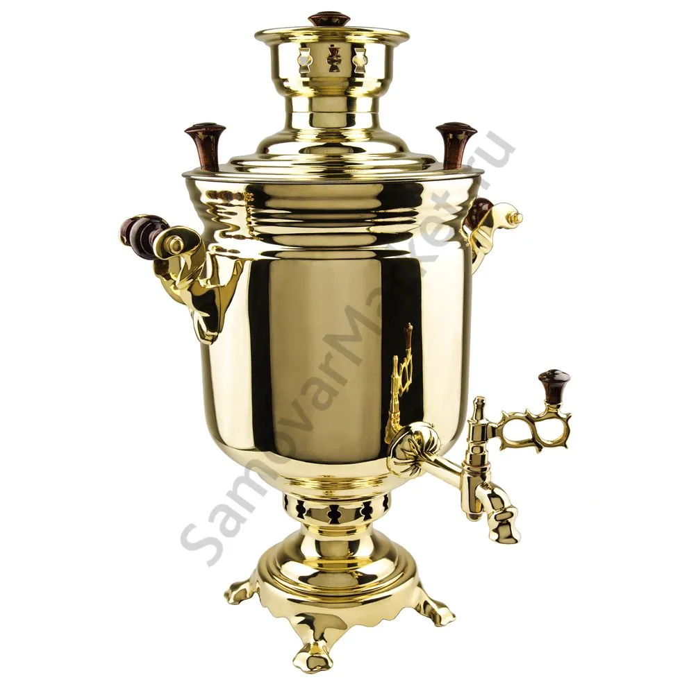 Самовар комбинированный 7 литров формы «Банка», золотой, категория «Люкс» Самовар комбинированный 7 литров формы «Банка», золотой, категория «Люкс»