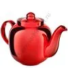 Чайник большой заварочный фарфоровый для самовара с красным напылением 