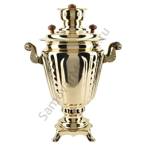 Самовар на дровах 2,8 литра формы «Рюмка», золотой, категория «Люкс»