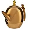 Чайник заварочный 1 литр овальный, нержавеющая сталь, золотой