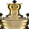 Самовар на дровах 2,8 литра формы «Банка с резными ручками», золотой, категория «Люкс»