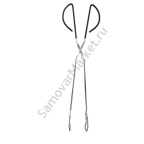 Щипцы для углей ножницами с силиконовой ручкой, длина 400 мм