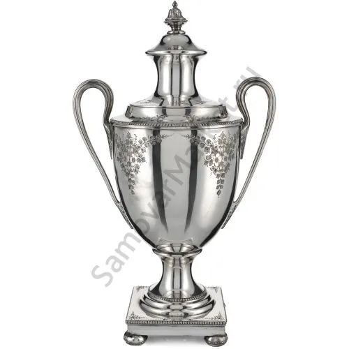 Самовар сервировочный, антикварный 2,4 литра «Ампир», серебрение