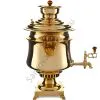 Самовар антикварный на дровах 5 литров формы «Полуваза», золотой
