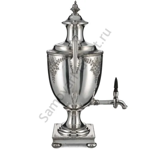 Самовар сервировочный, антикварный 2,4 литра «Ампир», серебрение
