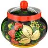 Сахарница с художественной росписью «Хохлома с ягодами в зелени №2» 