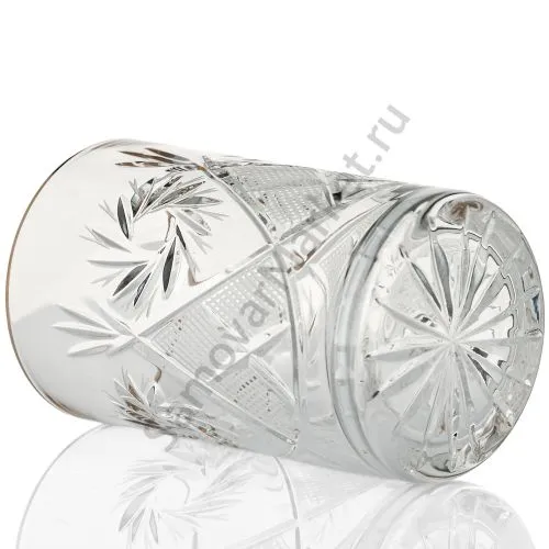 Стакан для подстаканника хрустальный «Мельница» с золотой окантовкой