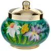 Сахарница с художественной росписью «Нарциссы на зелёном в золоте» 