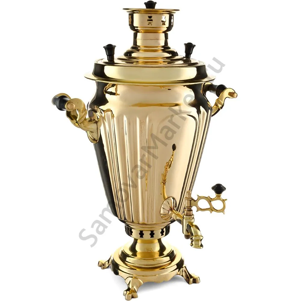 Самовар на дровах 7 литров формы «Рюмка гранная», литьё, золотой, категория «Дачный» Самовар на дровах 7 литров формы «Рюмка гранная», литьё, золотой, категория «Дачный»