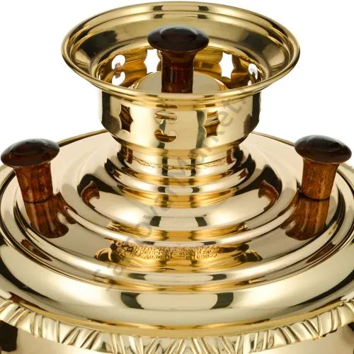 Самовар антикварный на дровах 3,5 литра формы «Рюмка гранная» 1-ой Кооперат. Артели, золотой