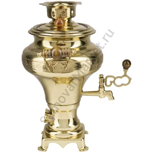 Самовар электрический 1,5 литра формы «Груша», золотой, категория «Стандарт»