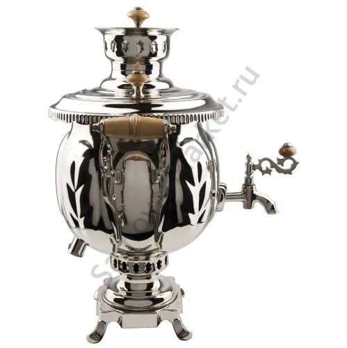 Самовар комбинированный 4,5 литра формы «Шар», серебристый