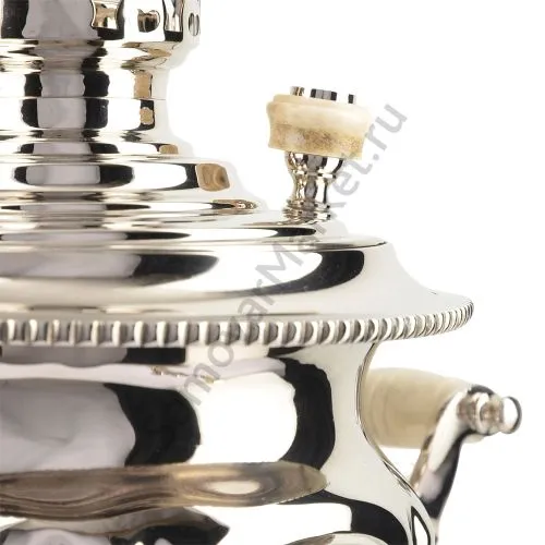 Самовар антикварный на дровах 3 литра формы «Рюмка гранная» ТПЗ, серебристый