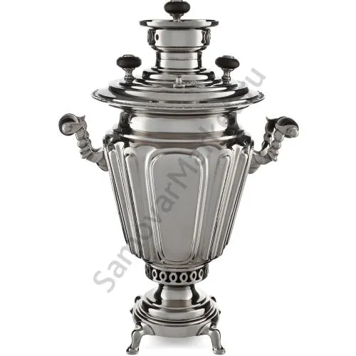 Самовар антикварный на дровах 4 литра формы «Рюмка гранная» Тулякова, серебристый