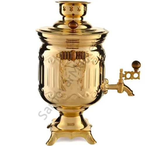 Самовар электрический 3 литра формы «Банка гранная», золотой, категория «Стандарт»