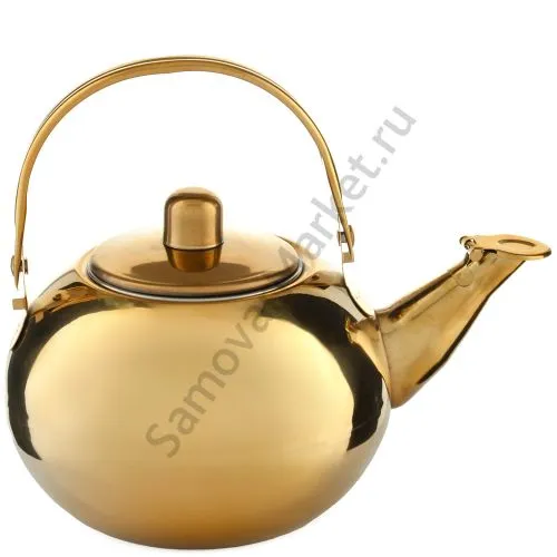 Чайник заварочный 0,8 литра круглый, золотистый