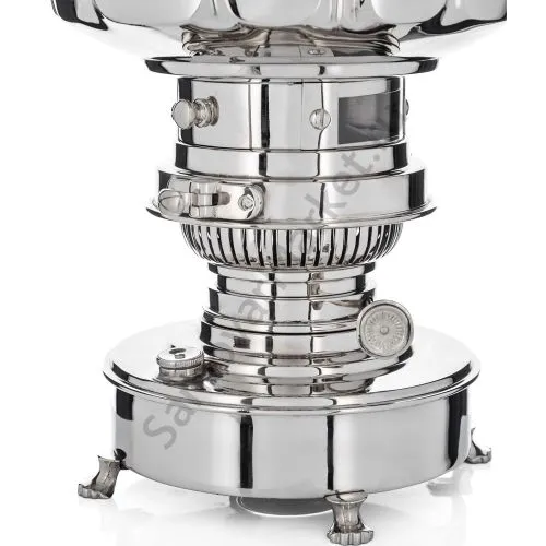 Биосамовар антикварный жаровой на спирте 7 литра формы «Фонарь» Б.Г. Тейле, серебристый 