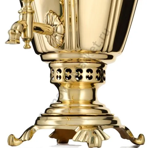 Самовар антикварный на дровах 3,5 литра формы «Рюмка гранная» 1-ой Кооперат. Артели, золотой