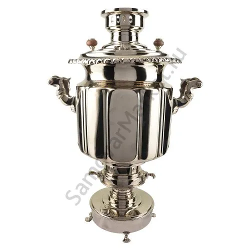 Биосамовар антикварный жаровой на спирте 8 литров формы «Фонарь» Б.Г. Тейле, серебристый
