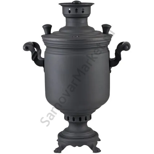 Самовар на дровах 5 литров формы «Банка», категория «Эксклюзив», «Графит»