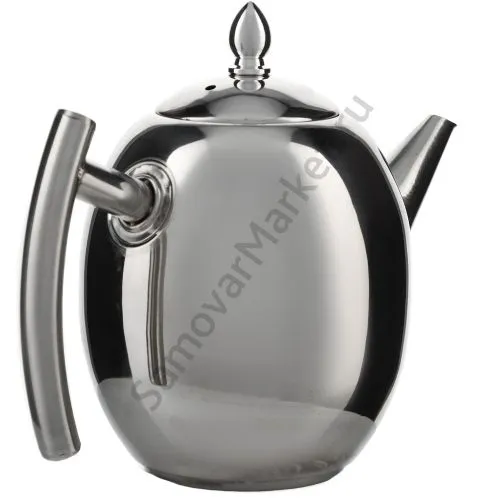 Чайник заварочный 1 литр овальный, нержавеющая сталь