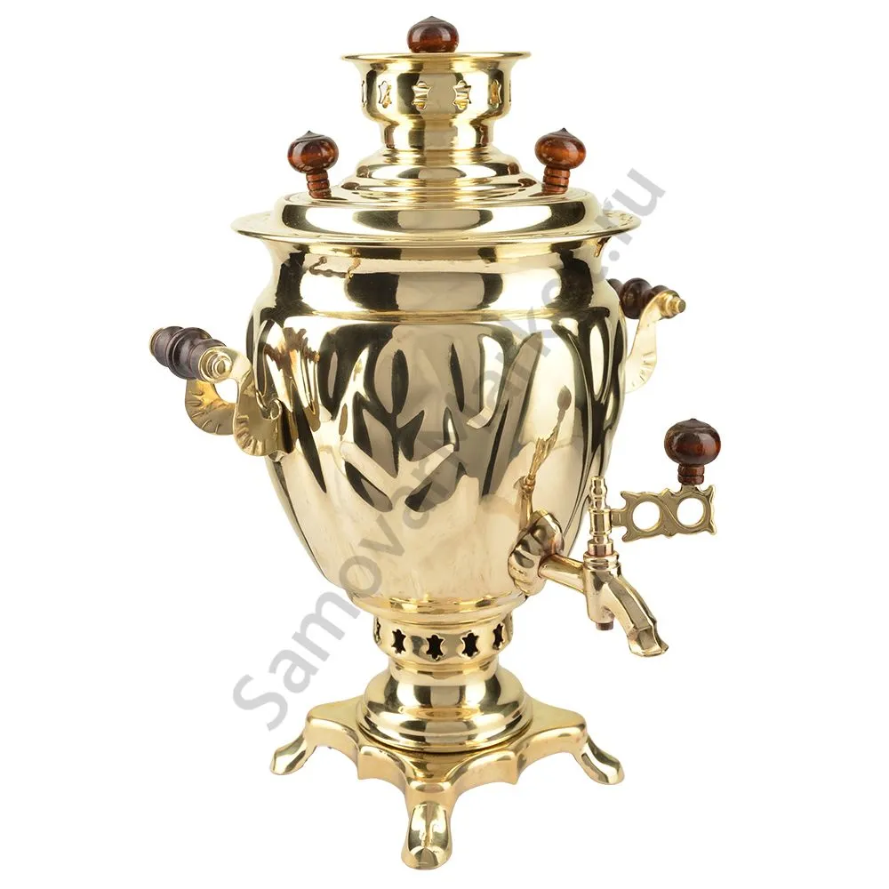 Самовар на дровах 3 литра формы «Жёлудь», золотой, категория «Люкс» Самовар на дровах 3 литра формы «Жёлудь», золотой, категория «Люкс»