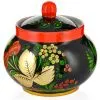 Сахарница с художественной росписью «Хохлома с ягодами в зелени №2» 