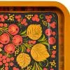 Поднос для самовара прямоугольный с художественной росписью «Хохлома с яблочками»