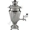 Самовар антикварный на дровах 3,3 литра формы «Рюмка с колоннами» Тул.Патрон.Завод, серебристый