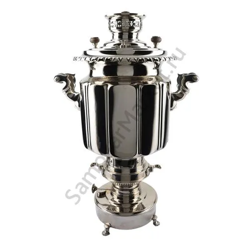 Биосамовар антикварный жаровой на спирте 9 литров формы «Фонарь» Б.Г. Тейле, серебристый